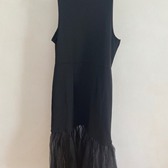 MAEVE ANTHROPOLOGIE BLACK TANK DRESS WITH TULLE HEM - Picture 7 of 7